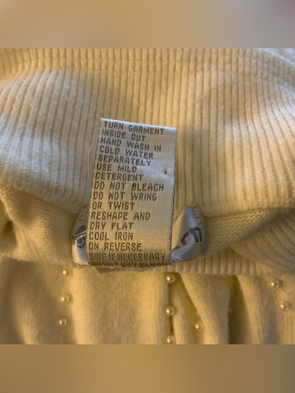Dressbarn acrylic pearl embellished sweater with cream - Picture 6 of 7
